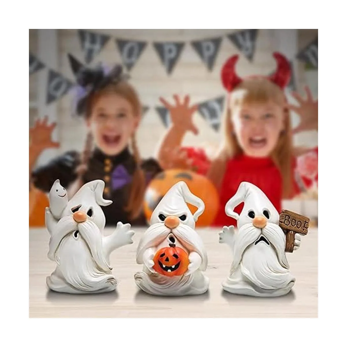 Hodao 3 piezas de gnomos de Halloween para interiores en_5