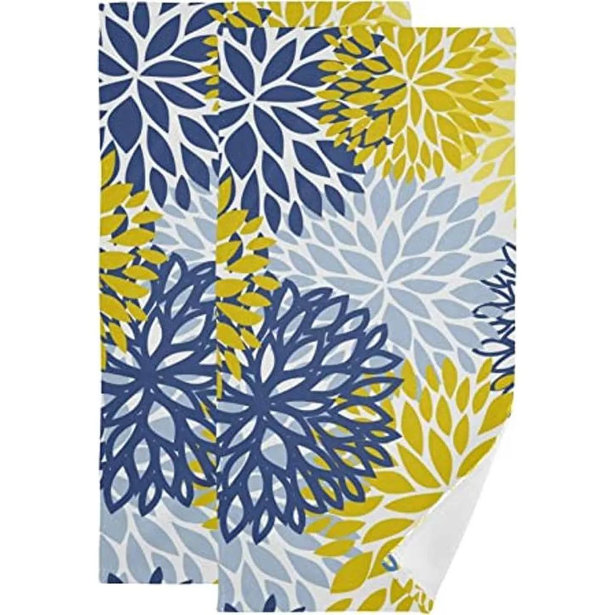 Juego de 2 toallas de mano de crisantemos florales de_1