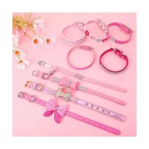 Collar de perro de 9 piezas de diamantes de imitación_7