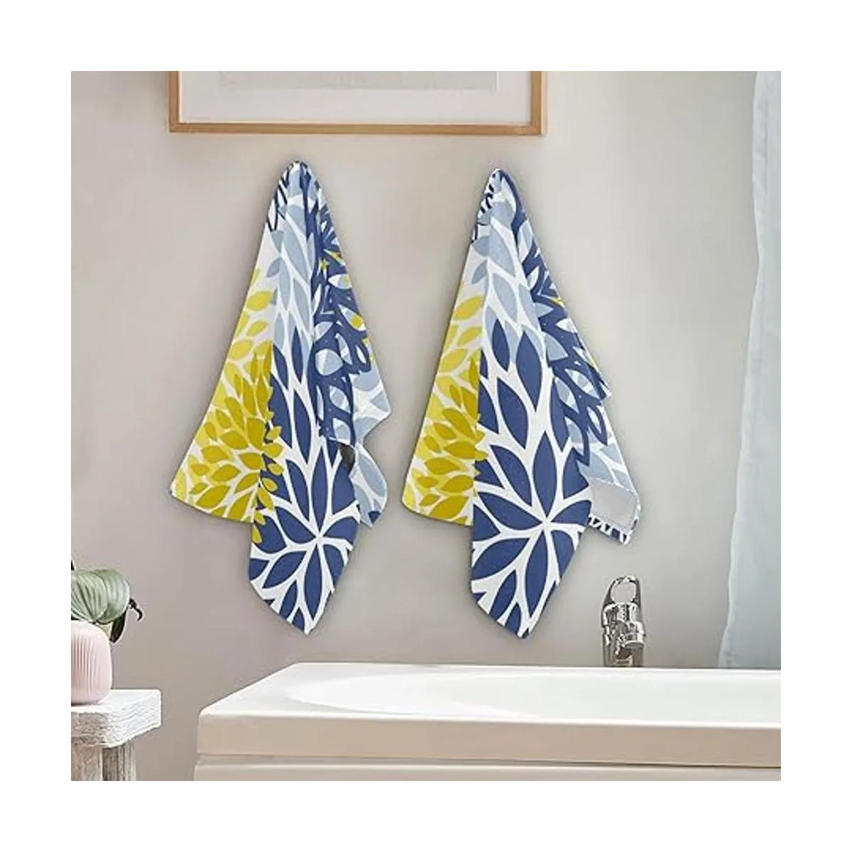 Juego de 2 toallas de mano de crisantemos florales de_4