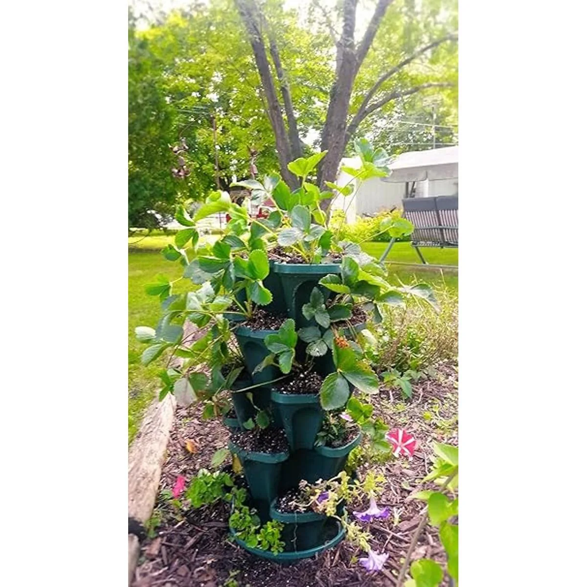 Macetero apilable de 5 niveles para fresas hierbas_3