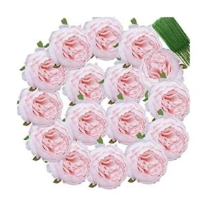 FagusHome 25 cabezas de flores artificiales de peonía de_1