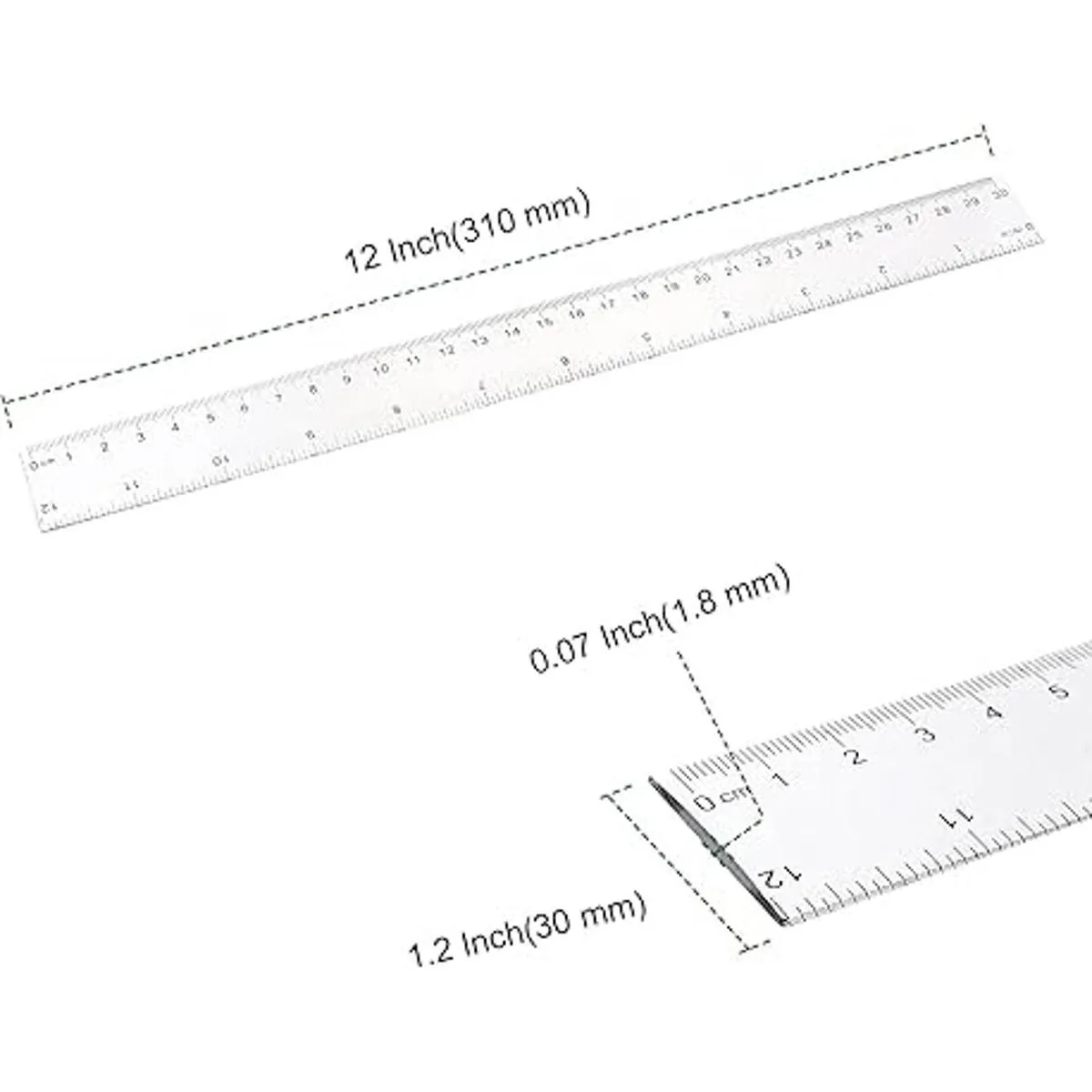 PINGEUI Paquete de 100 reglas de medición transparentes de_2