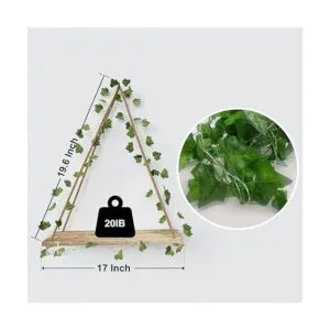 Juego de 2 estantes colgantes de pared con tiras LED de_4