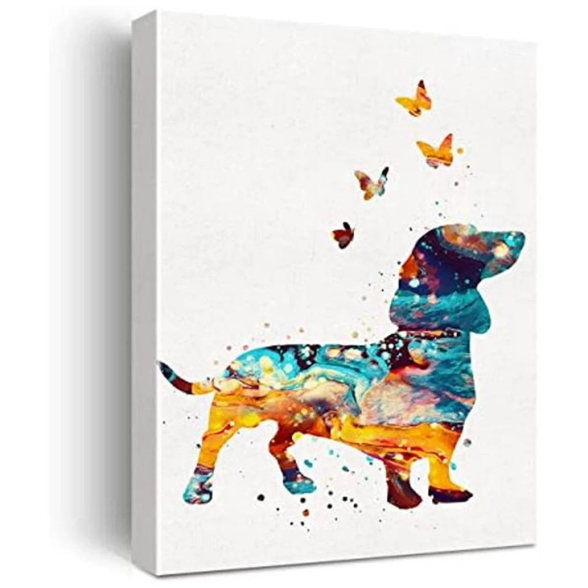 Lienzo decorativo para pared diseño de perro salchicha_1