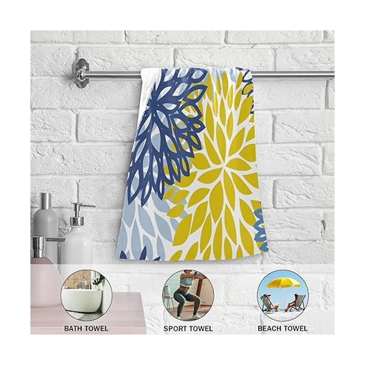 Juego de 2 toallas de mano de crisantemos florales de_6