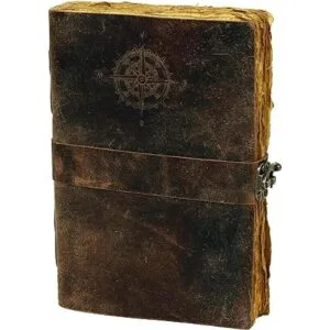 Diario de cuero vintage con brújula Antiguo hecho a mano_2
