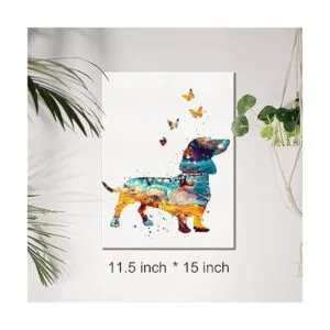 Lienzo decorativo para pared diseño de perro salchicha_2