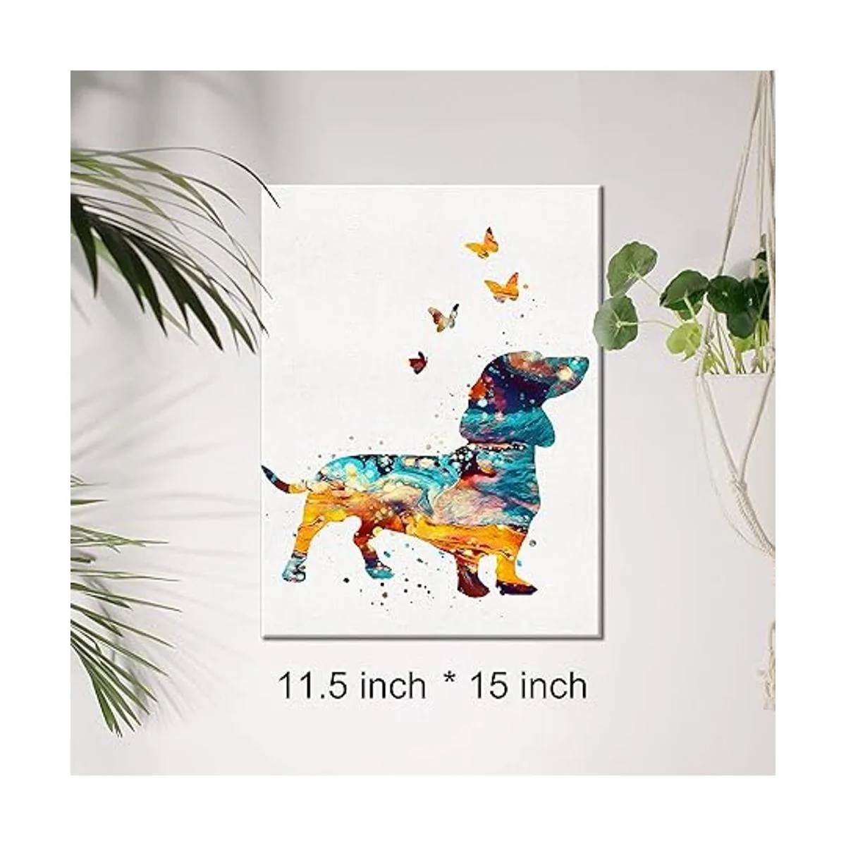 Lienzo decorativo para pared diseño de perro salchicha_2