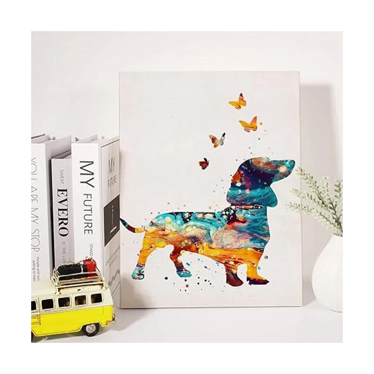 Lienzo decorativo para pared diseño de perro salchicha_3