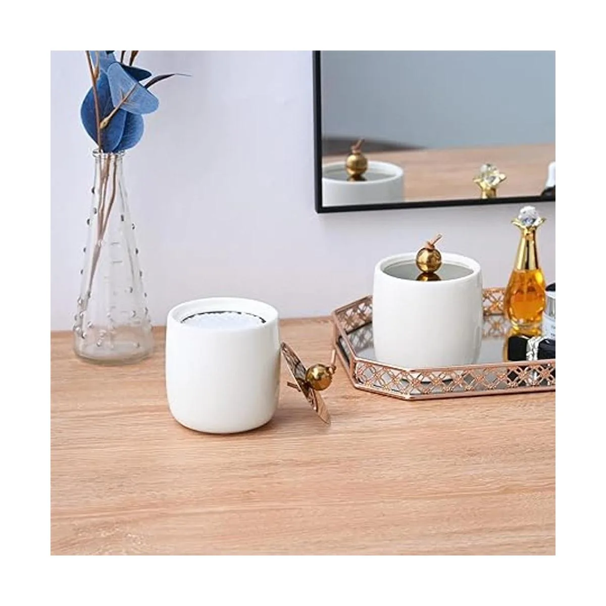 Paquete de 2 dispensadores de cerámica Qtip con tapas_5