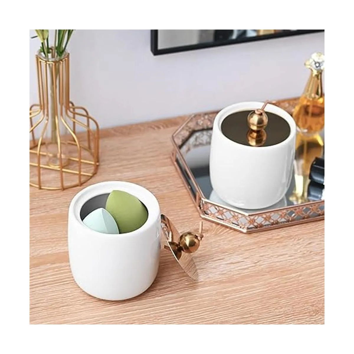 Paquete de 2 dispensadores de cerámica Qtip con tapas_4