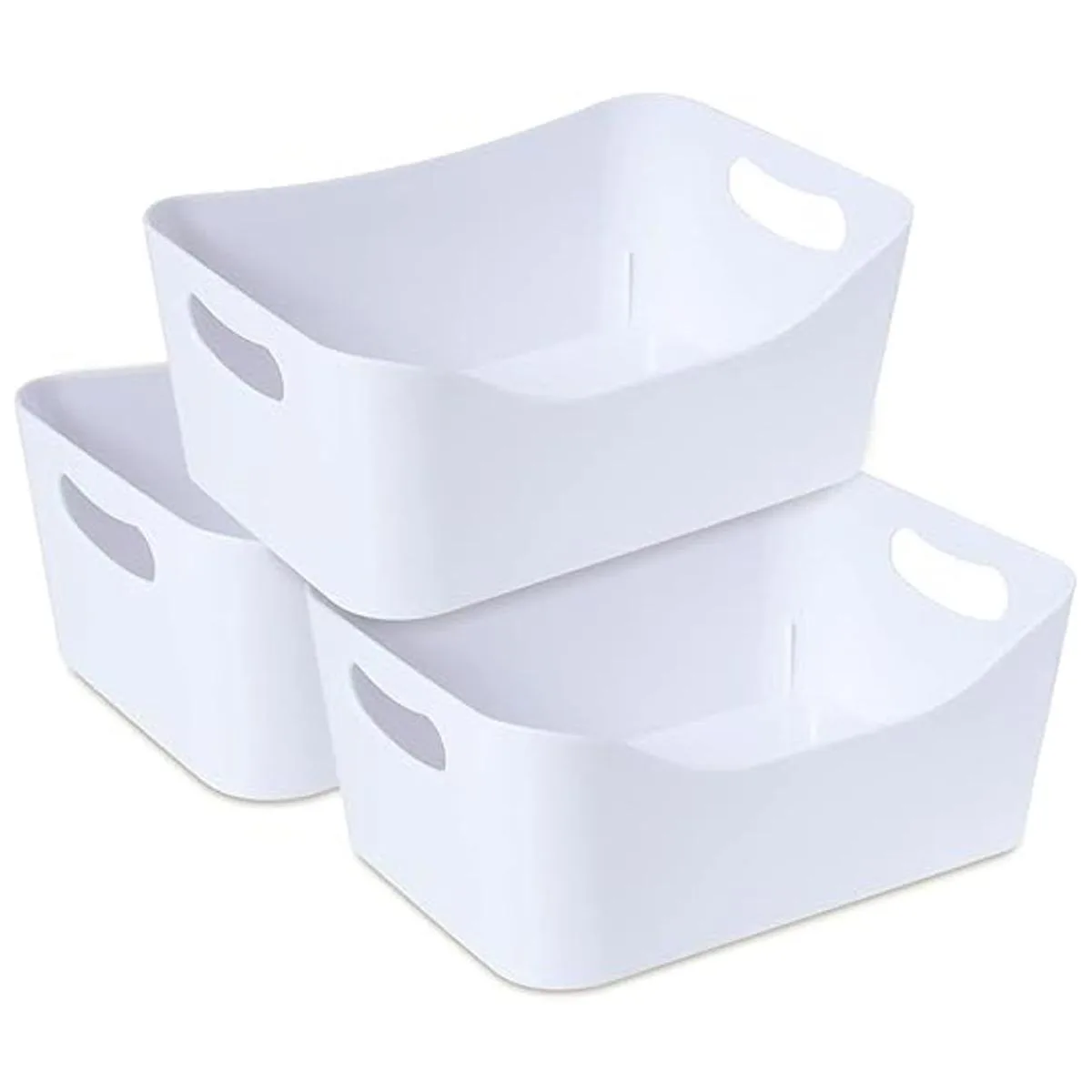 Contenedores de plástico con asas 3 unidades pequeñas de_1