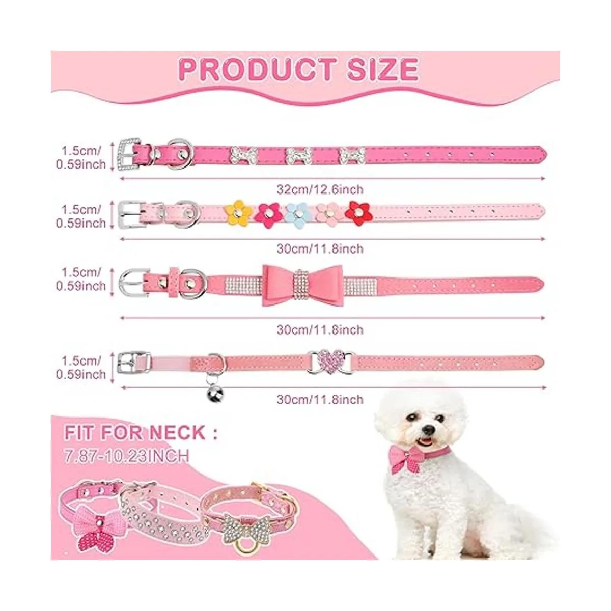 Collar de perro de 9 piezas de diamantes de imitación_2