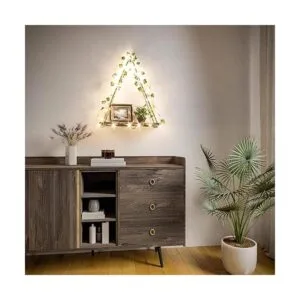 Juego de 2 estantes colgantes de pared con tiras LED de_3