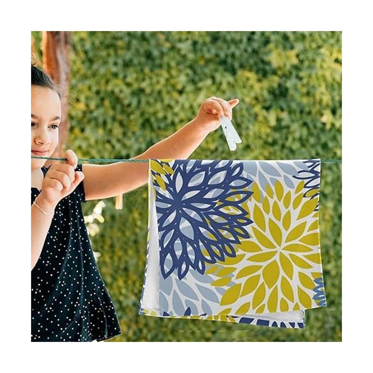 Juego de 2 toallas de mano de crisantemos florales de_5