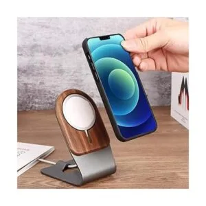 Soporte de nogal natural para cargador MagSafe de Apple_3