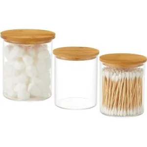 INIUNIK Paquete de 3 dispensadores de vidrio Qtip 20_1