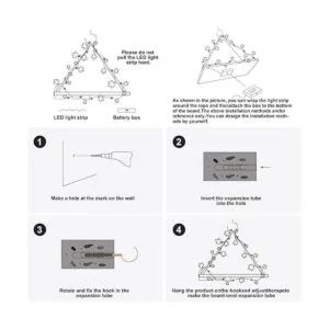 Juego de 2 estantes colgantes de pared con tiras LED de_6
