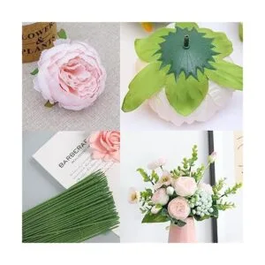 FagusHome 25 cabezas de flores artificiales de peonía de_7