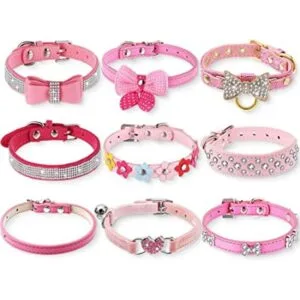 Collar de perro de 9 piezas de diamantes de imitación_1