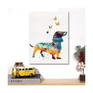 Lienzo decorativo para pared diseño de perro salchicha_4