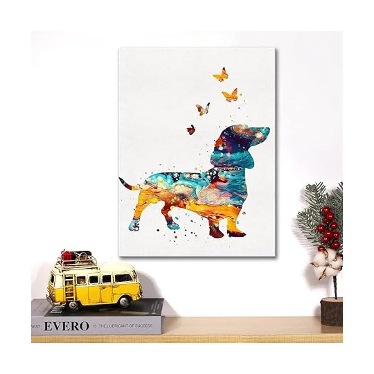 Lienzo decorativo para pared diseño de perro salchicha_4