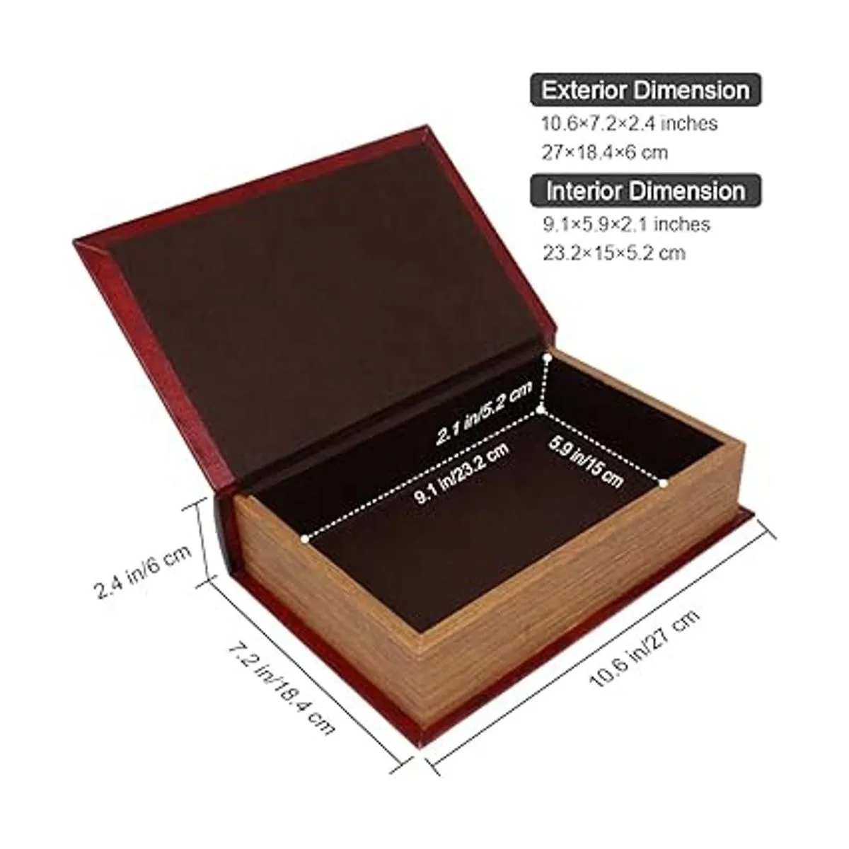 Decoraciones de libros antiguos de madera caja fuerte_2