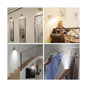 AKSDA Lámpara de pared que funciona con pilas aplique de_6