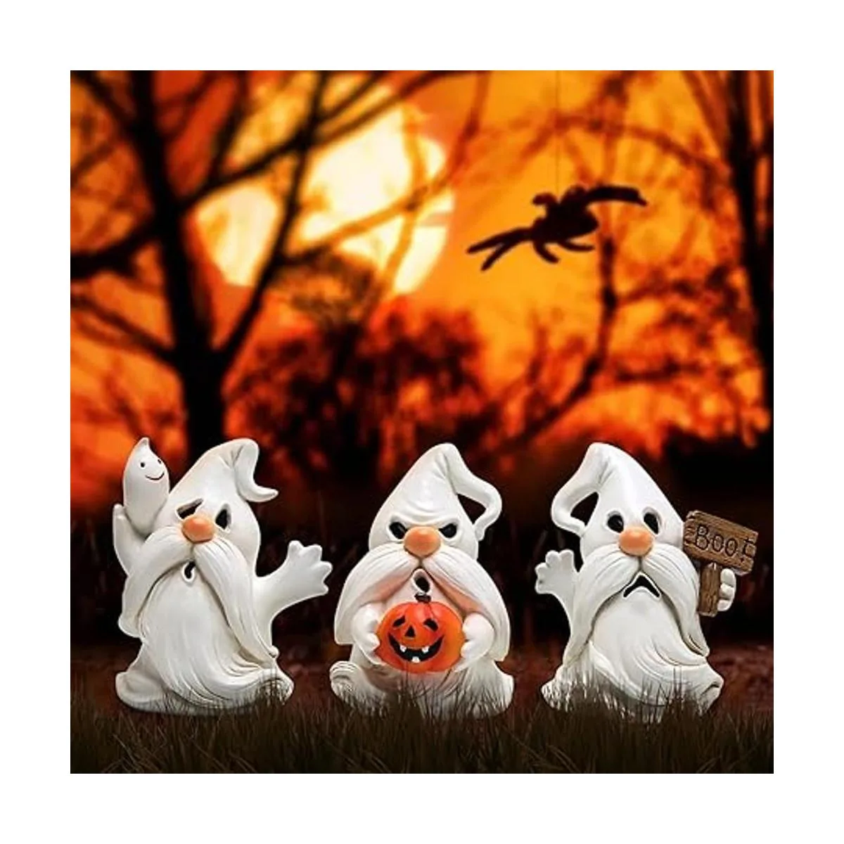 Hodao 3 piezas de gnomos de Halloween para interiores en_4