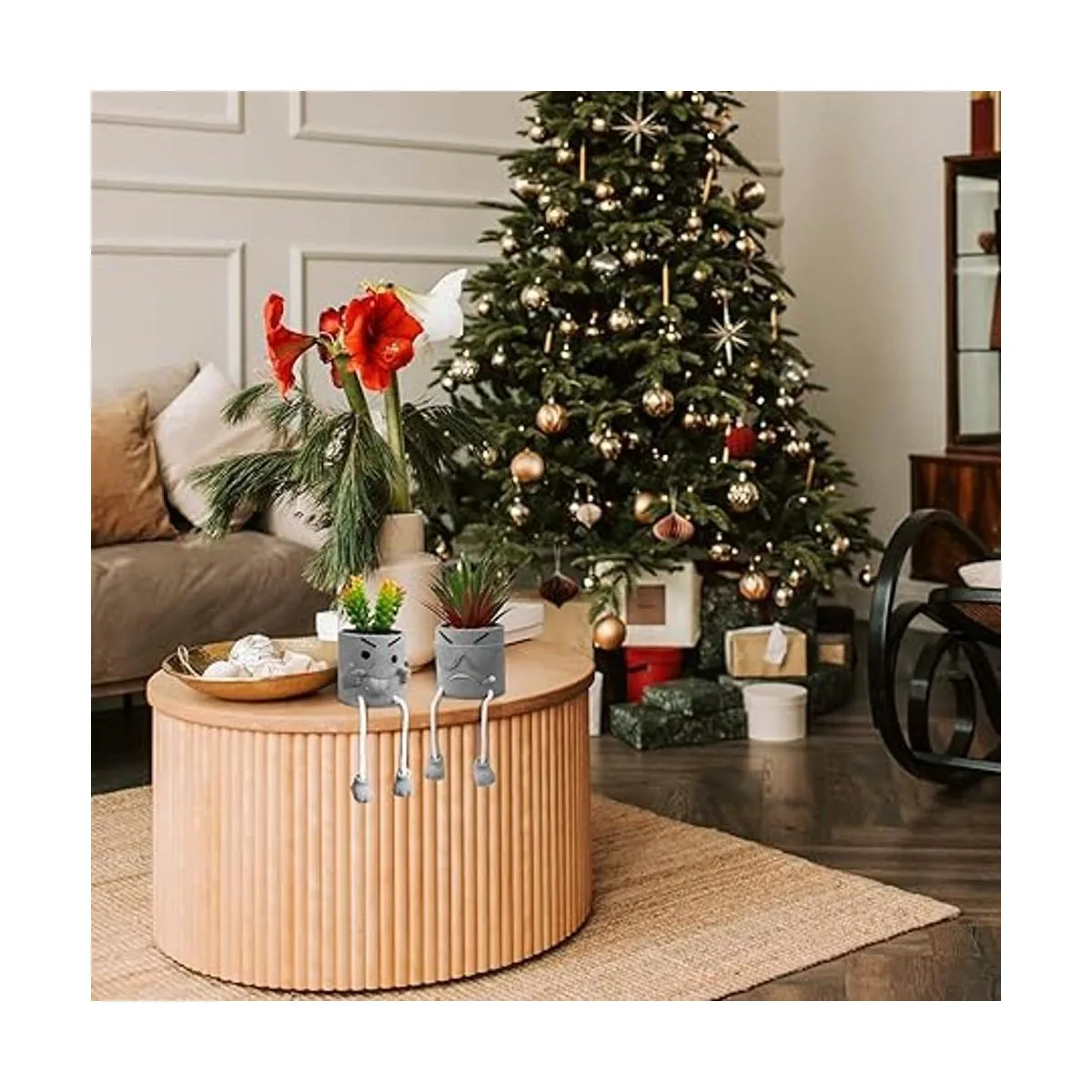 SEMSOIIO Juego de 2 suculentas artificiales plantas_2