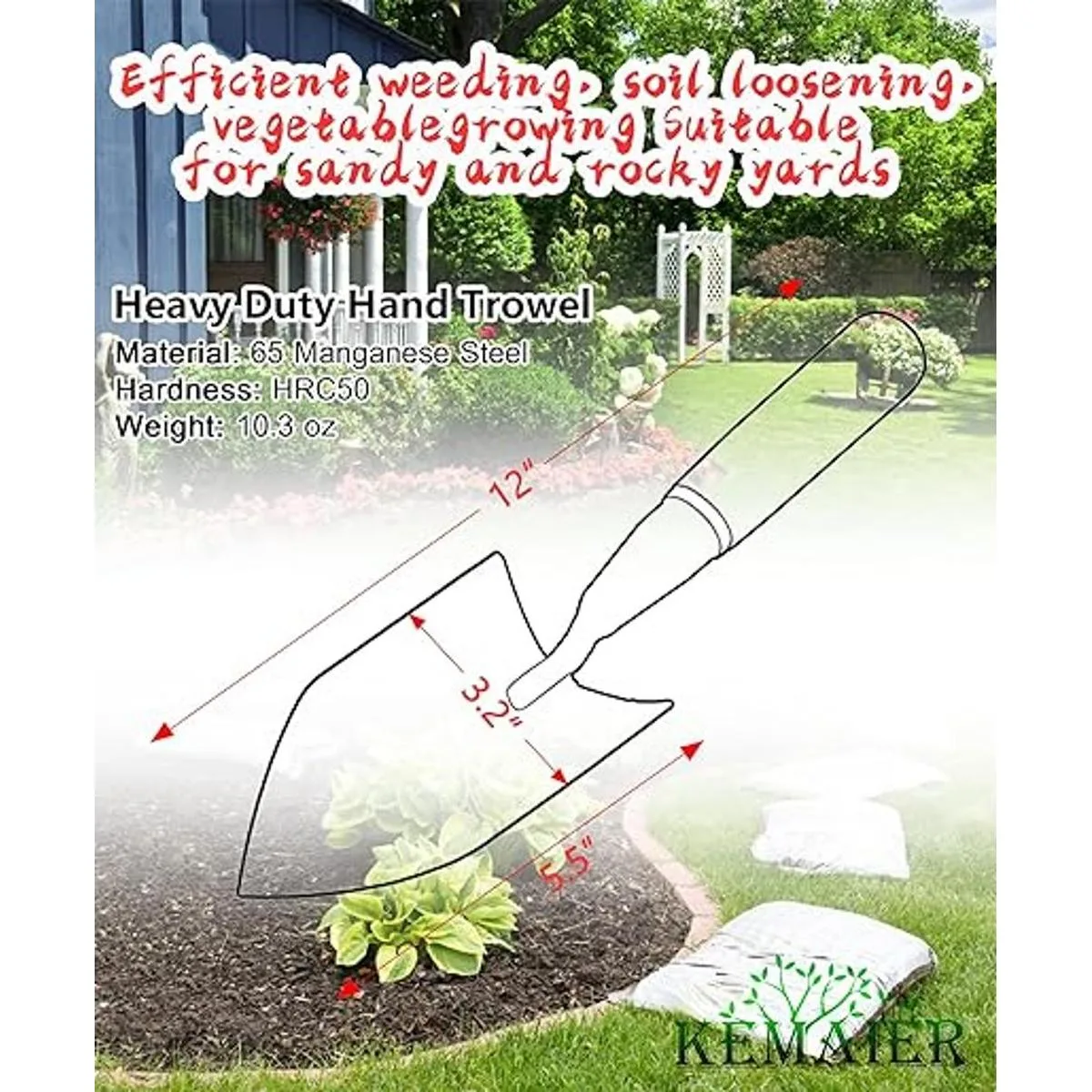 Paleta de jardín pala de mano de jardinería resistente_2