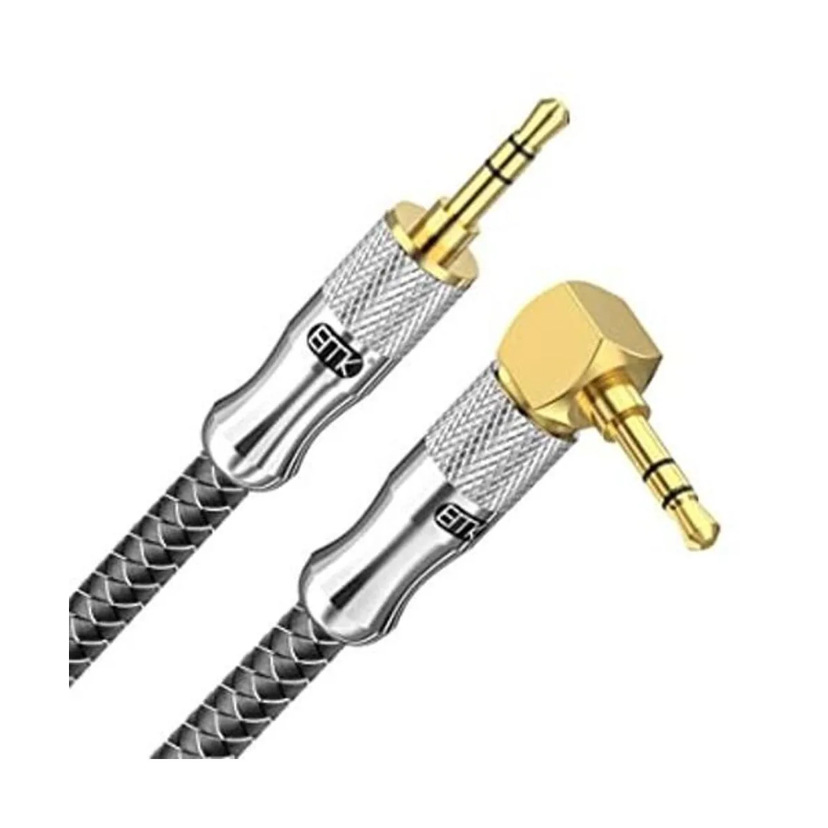 EMK Cable auxiliar de ángulo recto cable de audio estéreo_1