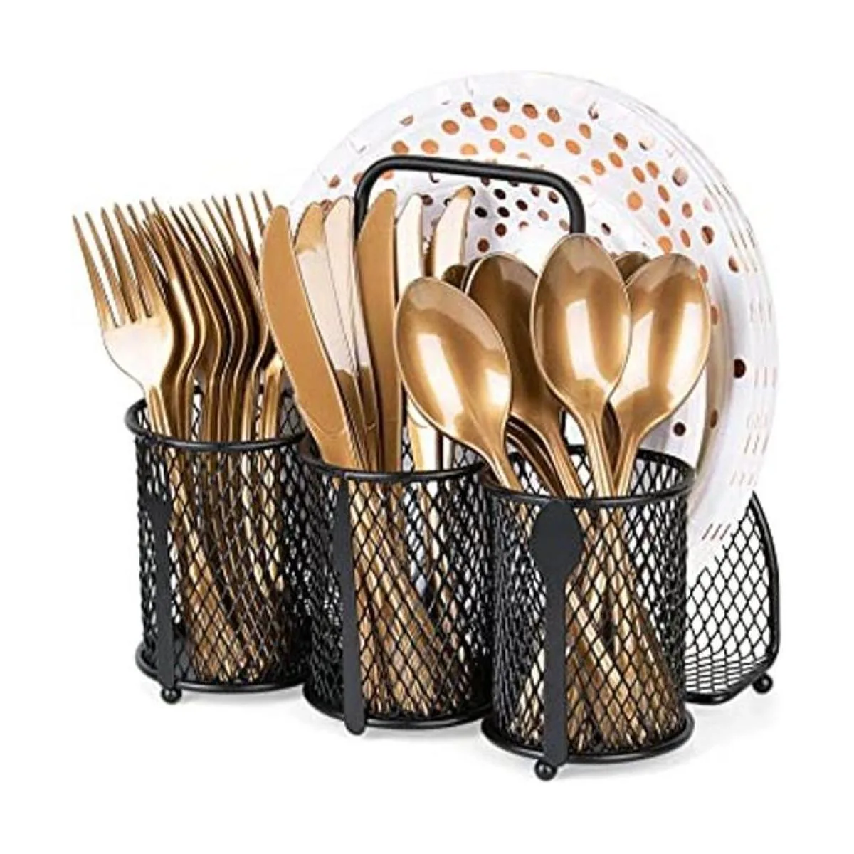 DTICON Organizador de cubiertos de metal para utensilios_1