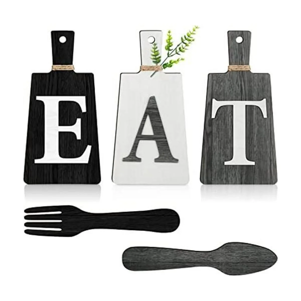 Juego de letreros para comer arte colgante de cocina_1