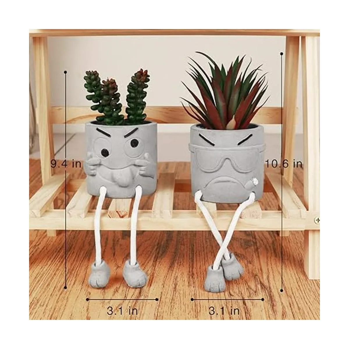 SEMSOIIO Juego de 2 suculentas artificiales plantas_4