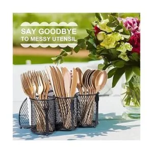 DTICON Organizador de cubiertos de metal para utensilios_7