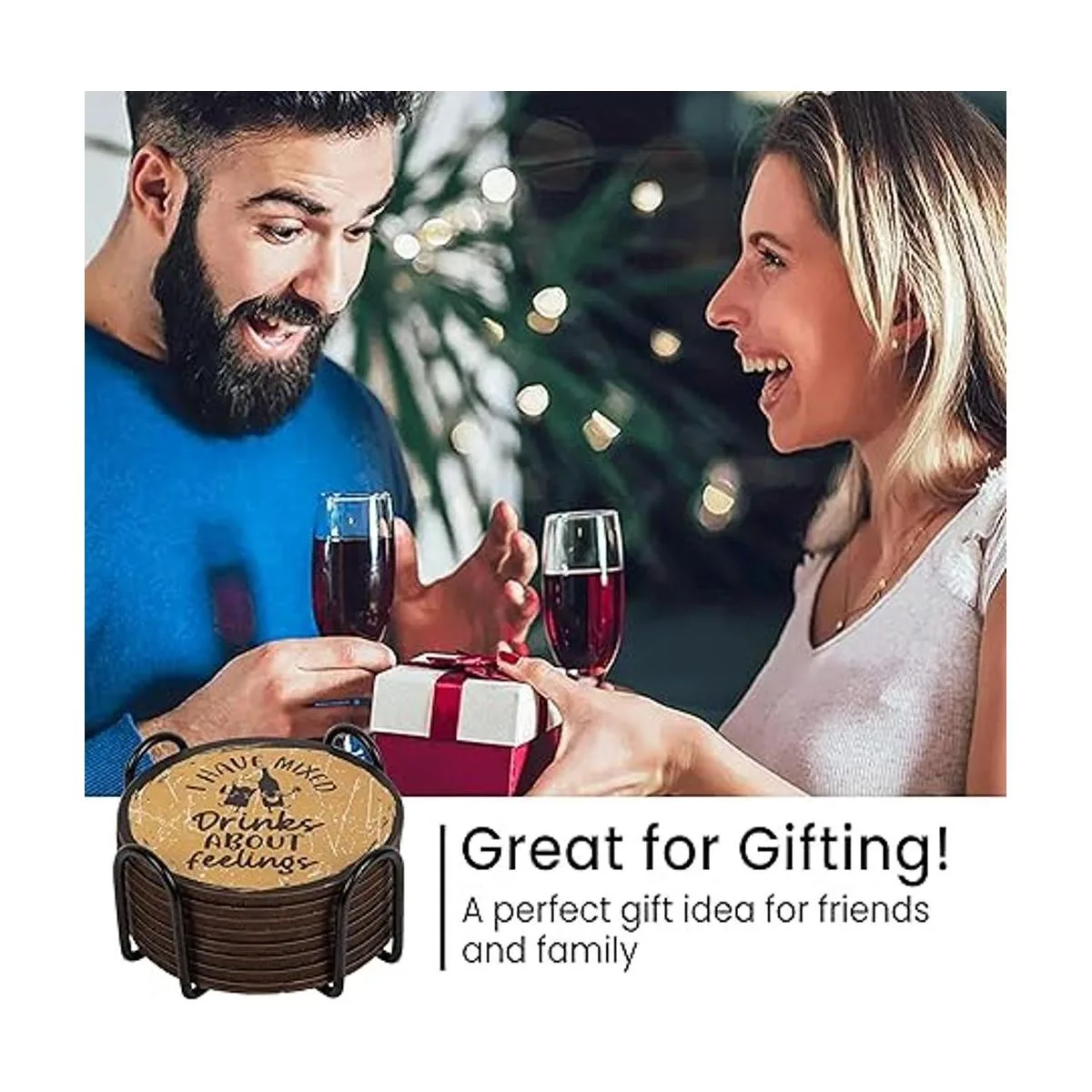 Good Vibes Juego de 8 posavasos para bebidas con_6