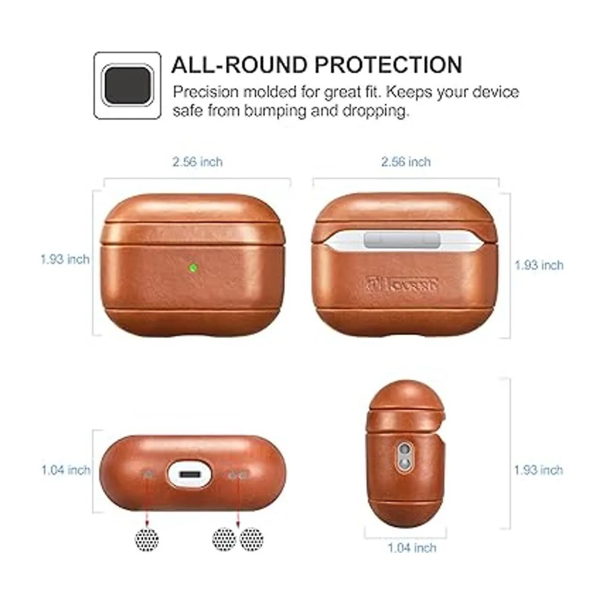 ICARER Funda AirPod Pro 2 funda portátil de cuero genuino_2