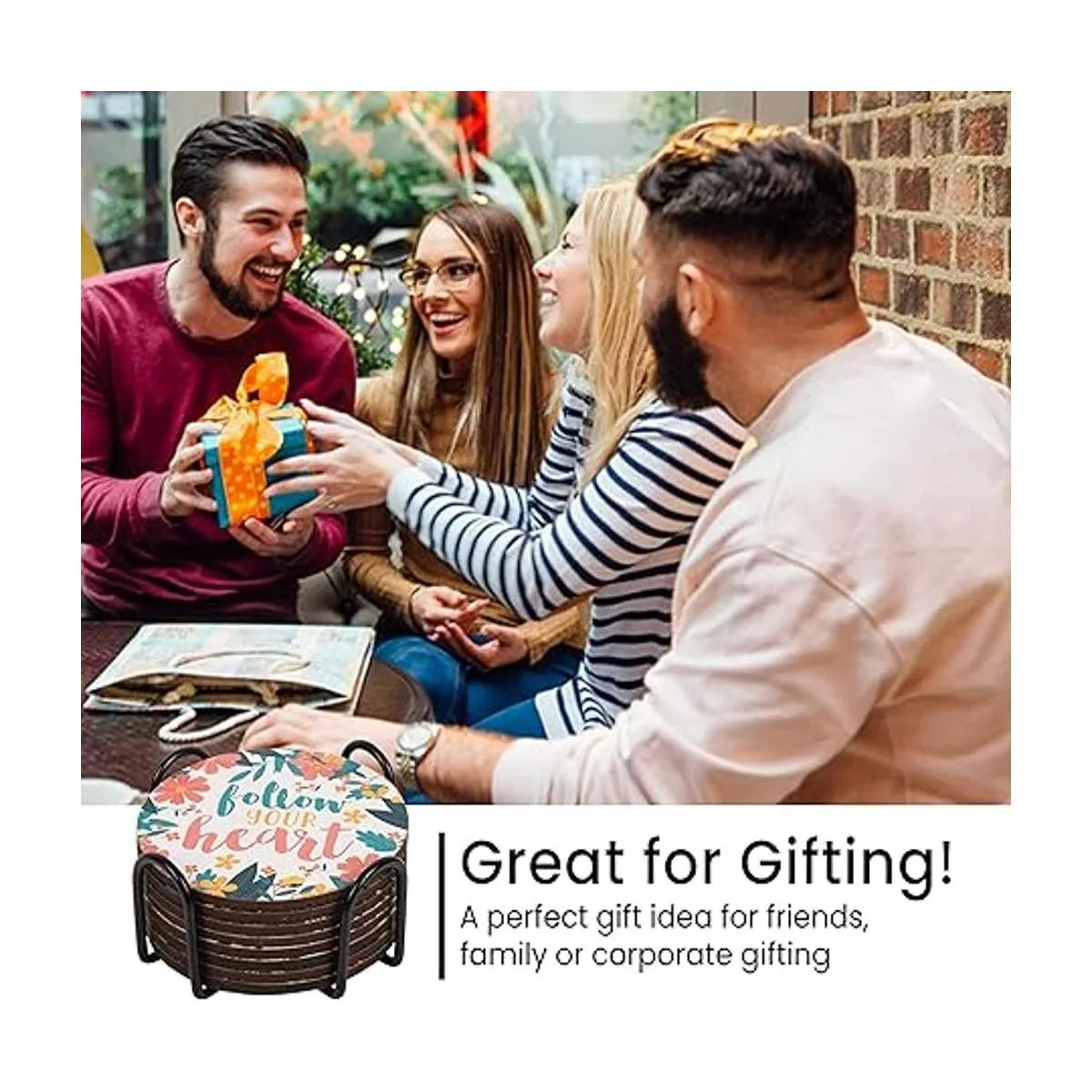 Good Vibes Juego de 8 posavasos para bebidas con_7