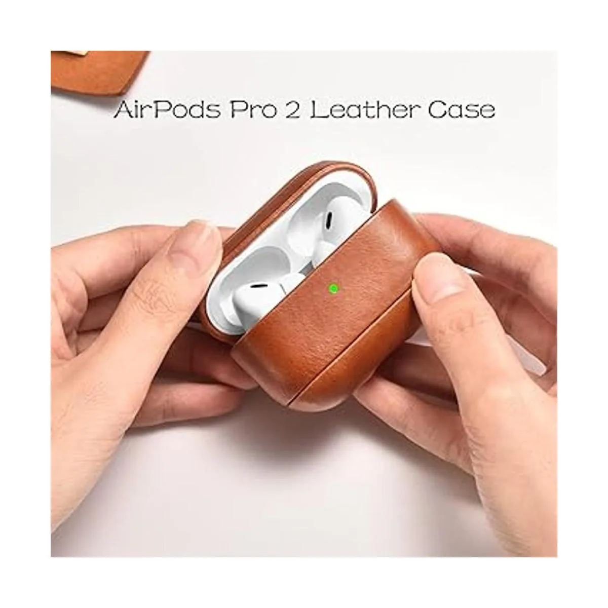 ICARER Funda AirPod Pro 2 funda portátil de cuero genuino_6