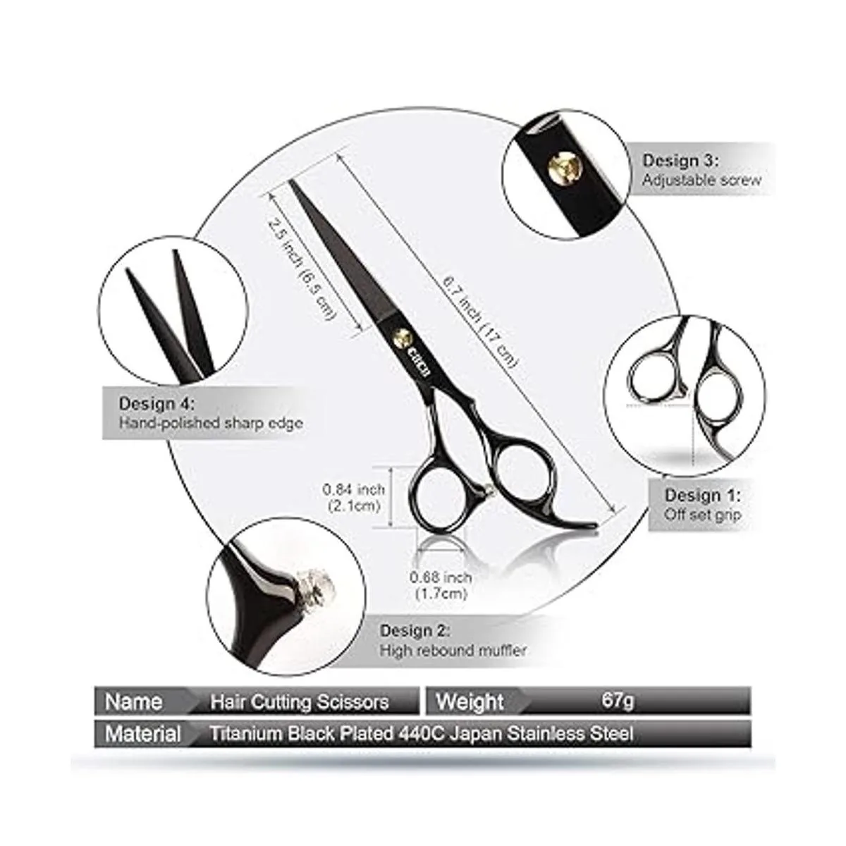 CIICII Juego de tijeras profesionales para peluquería_2