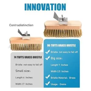 SHANGPEIXUAN Pizza Oven Brush 7 Inch Brass Bristles_3