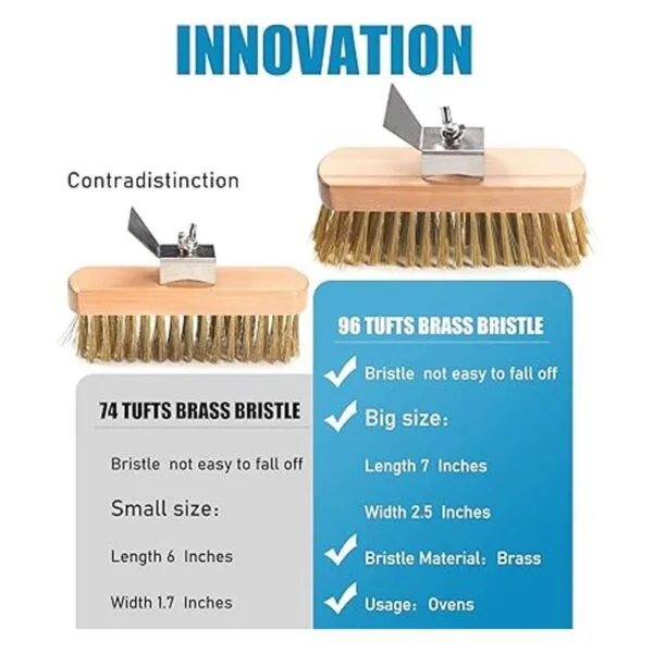 SHANGPEIXUAN Pizza Oven Brush 7 Inch Brass Bristles_3