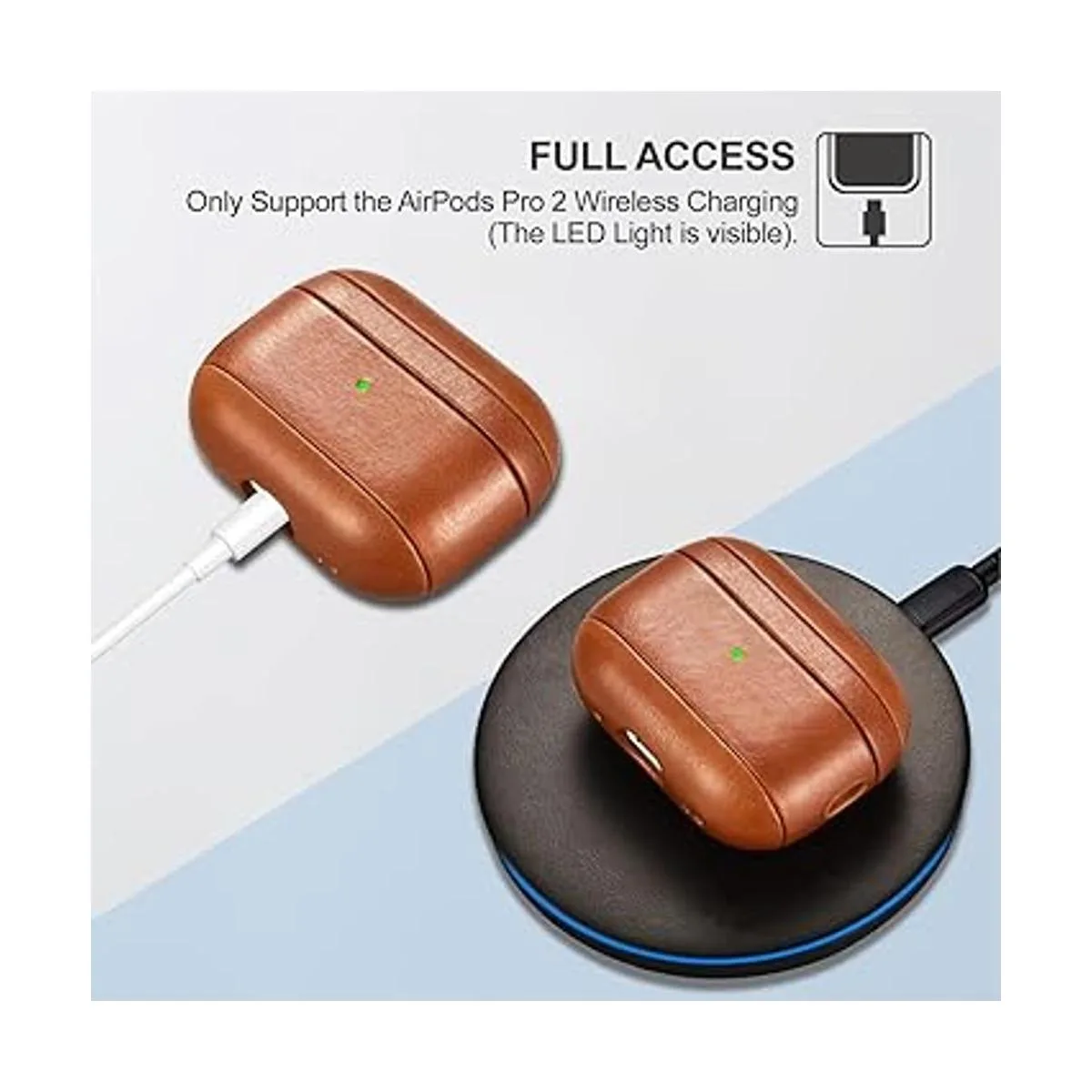 ICARER Funda AirPod Pro 2 funda portátil de cuero genuino_4