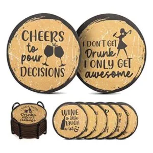 Good Vibes Juego de 8 posavasos para bebidas con_1