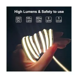 LLTOP Tira de luces LED COB blanca de 6000 K CC 24 V_3