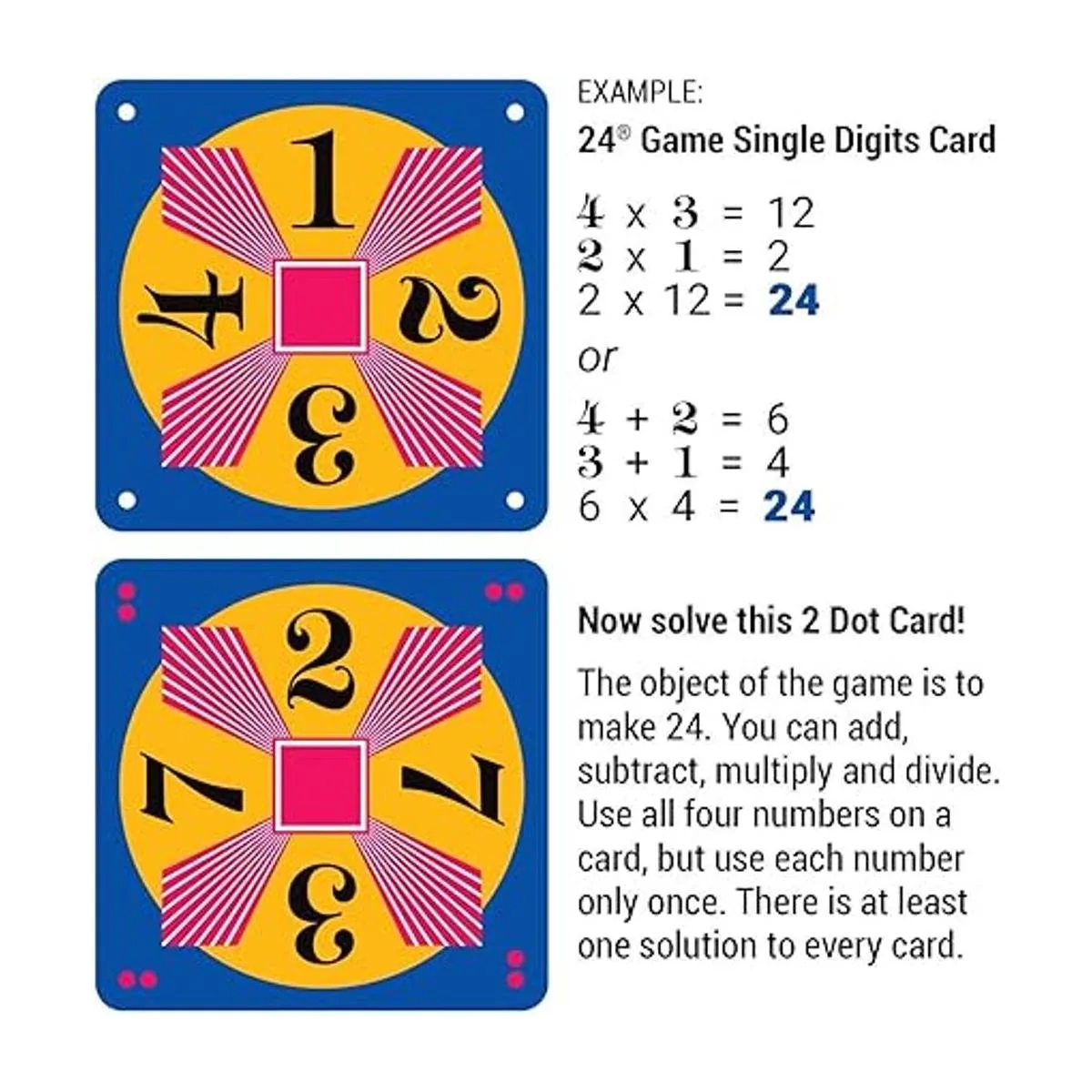 24 Game Juego de cartas de matemáticas de 96 cartas_3