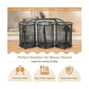 DTICON Organizador de cubiertos de metal para utensilios_2