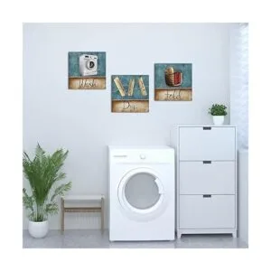 VANSEEING 3 piezas de letrero de lavandería para_4